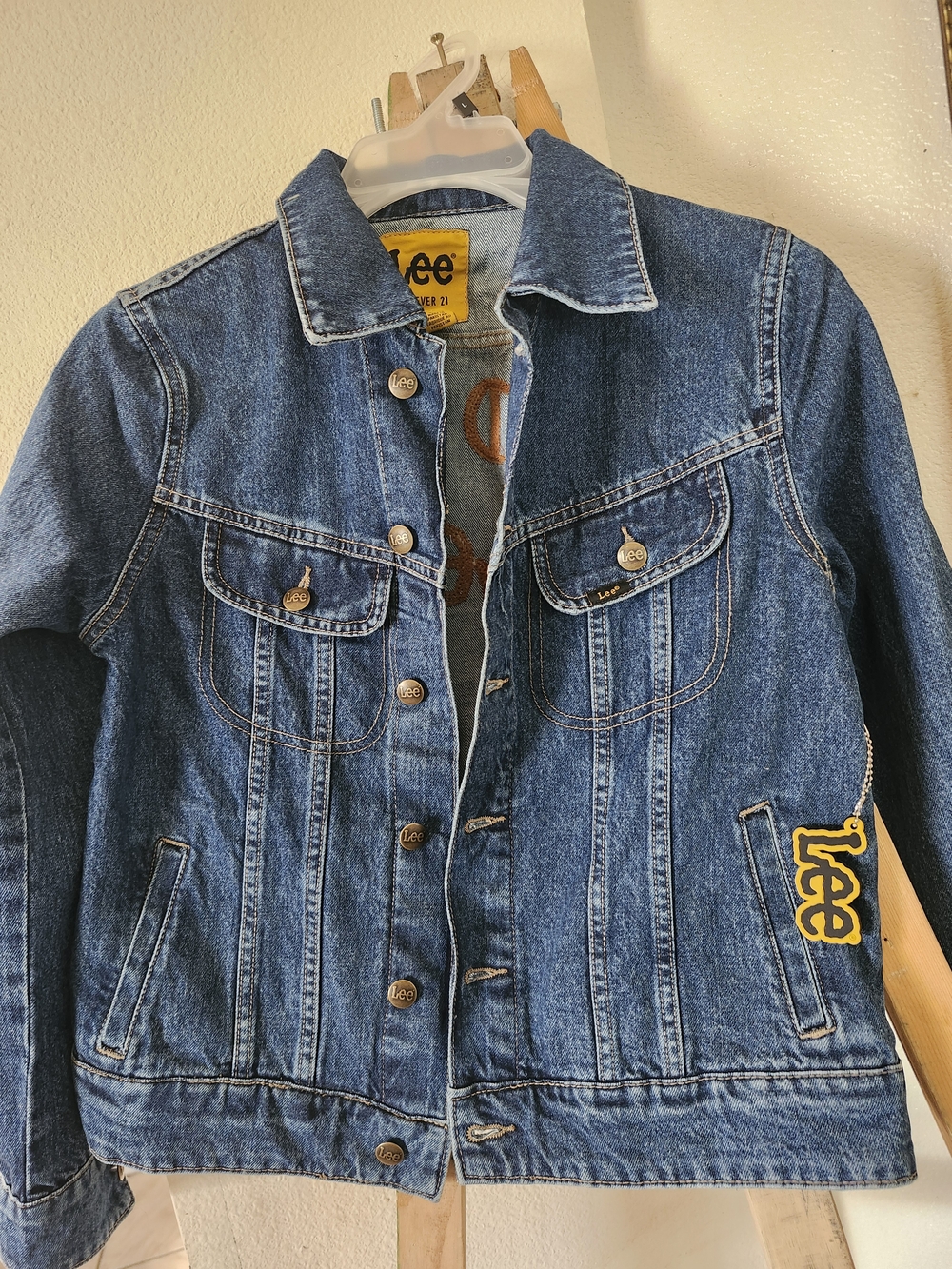 Lee Blue Denim Jacket with Yellow Logo Patch